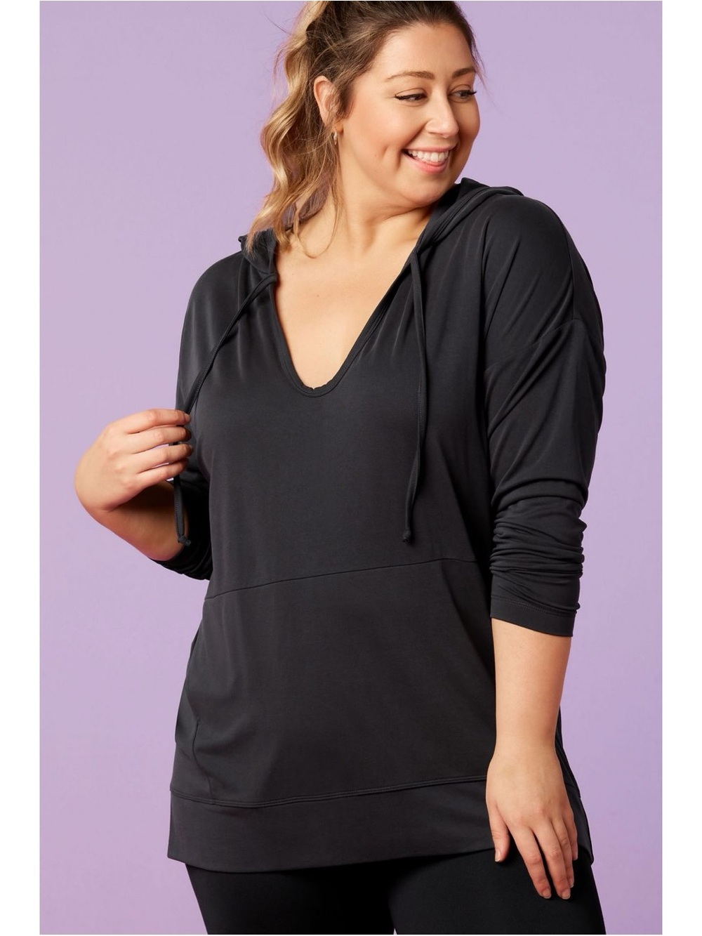 Fabletics Gray Athena Hooded Pullover